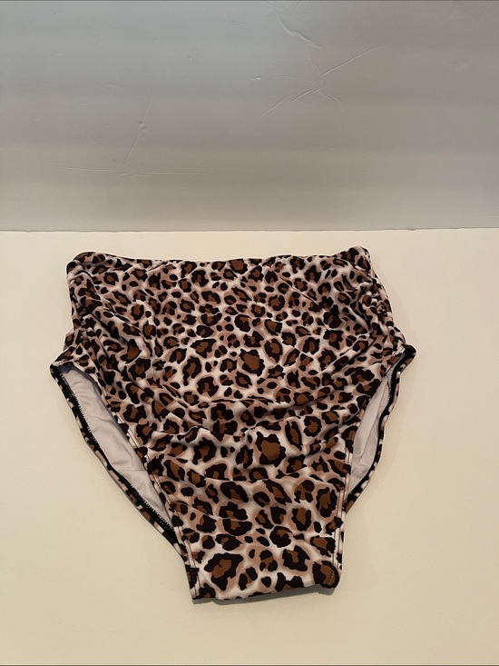 Other - NEW without tags! High-Rise Leopard Print Bikini Bottoms - Brown & Black